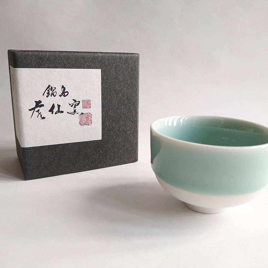 骨董　アンティーク　青磁　茶碗　抹茶碗　箱なし　罅焼　鍋島青磁 骨董 アンティーク 青磁 茶碗 抹茶碗 箱なし 罅焼 鍋島青磁